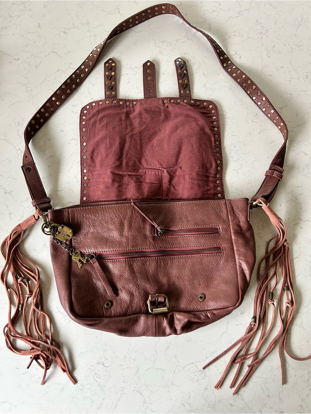WE THE FREE Studded Messenger Bag Tote in Cinnamon - Picture 13 of 16